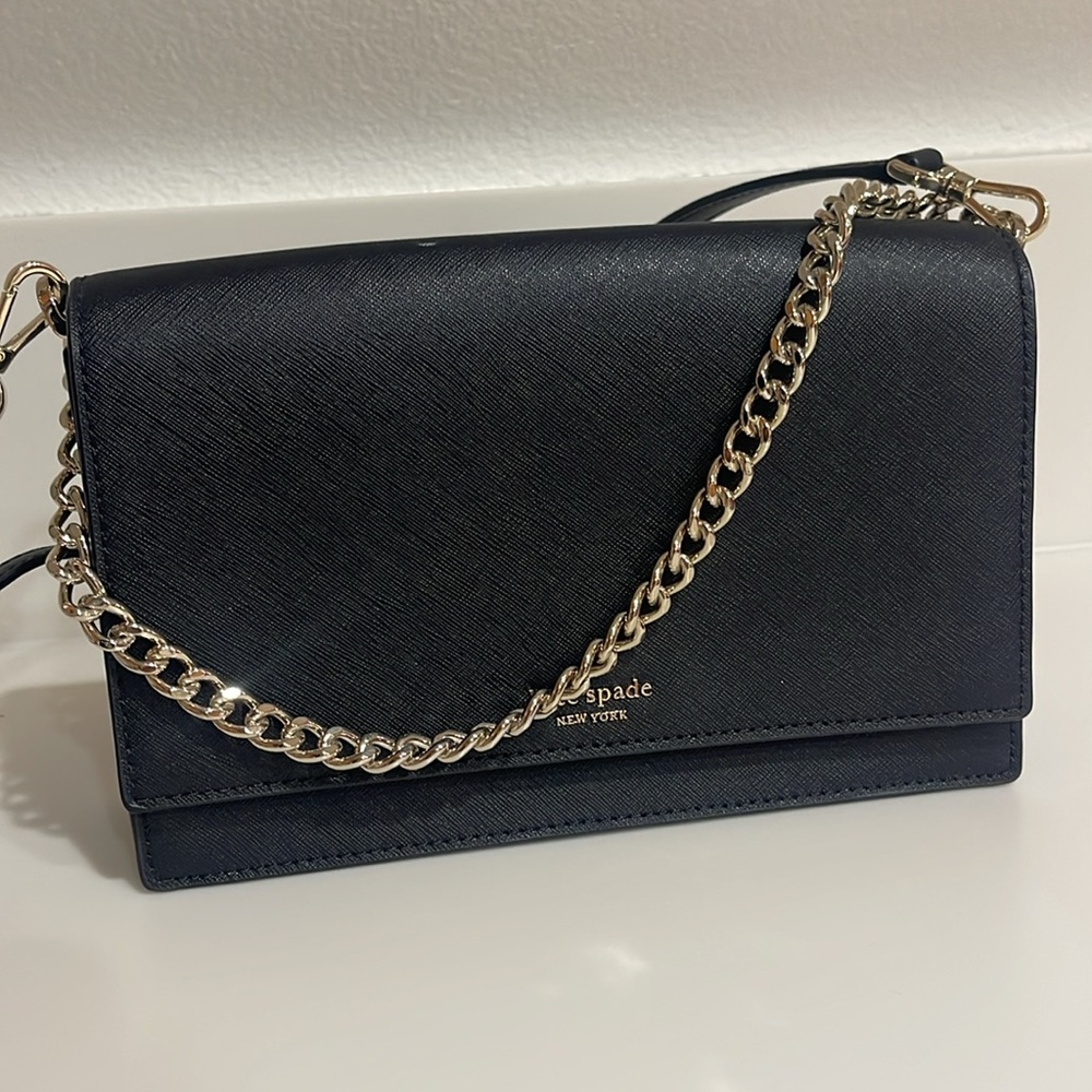 Brand New Kate Spade Purse with Gold Chain & Attachable Crossbody Strap